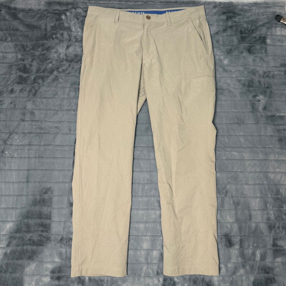 ROWM Tech Pants Mens 38x32 Tan Khaki Ripstop Straight Leg Utility Outdoor 4174